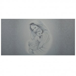 quadro su tela maternita damascato argento